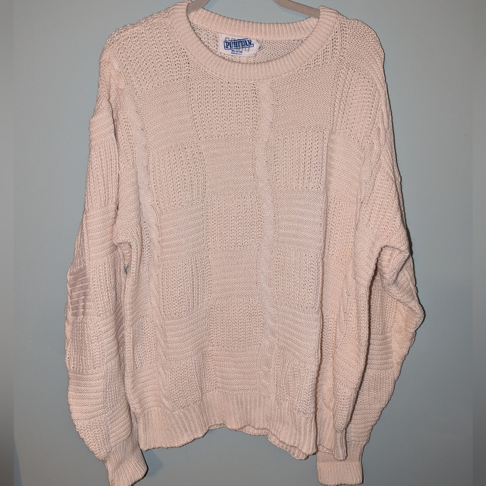 Vintage cream cable knit sweater